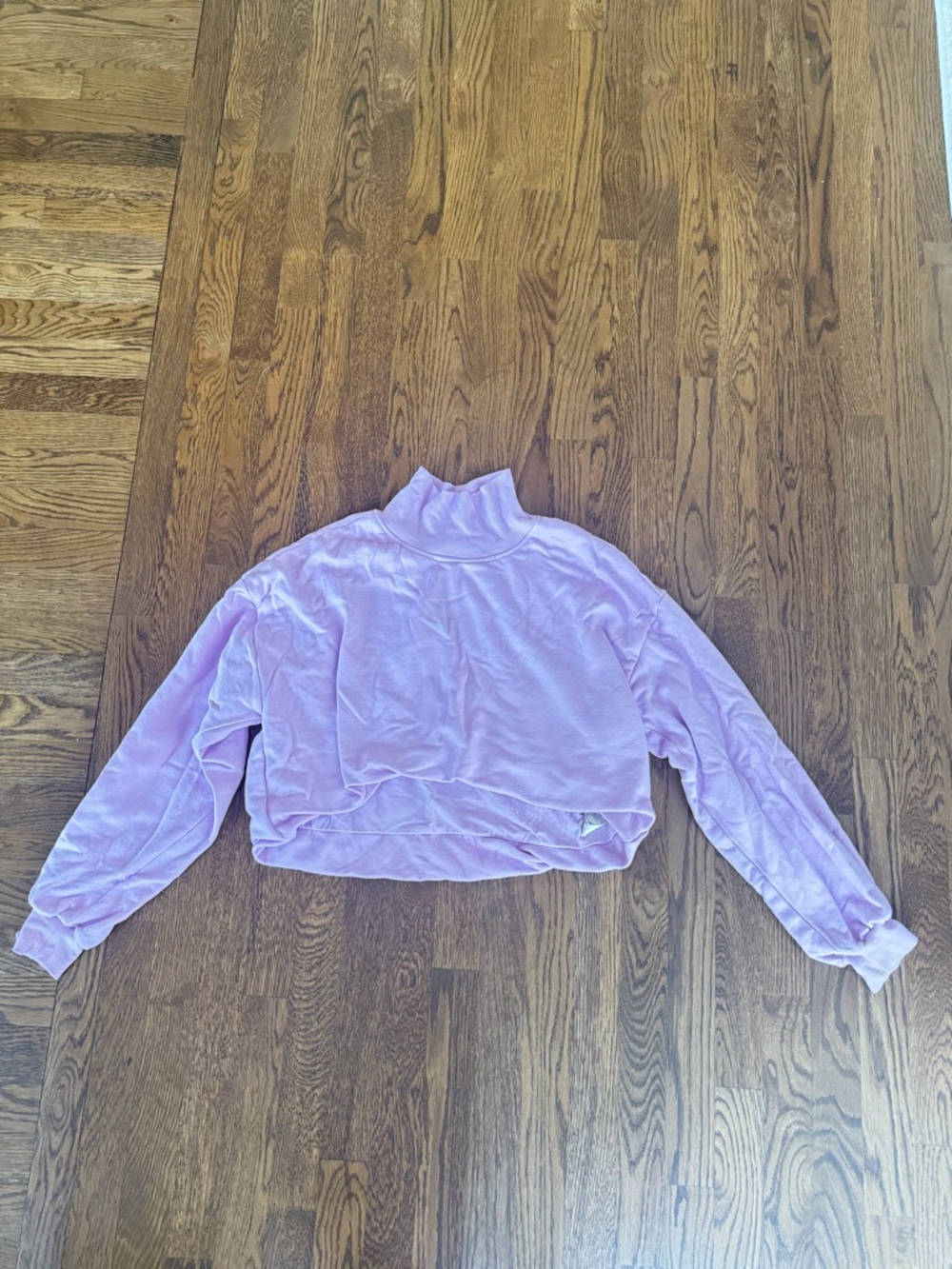 Pilcro Lilac Cropped Mock Neck Sweatshirt